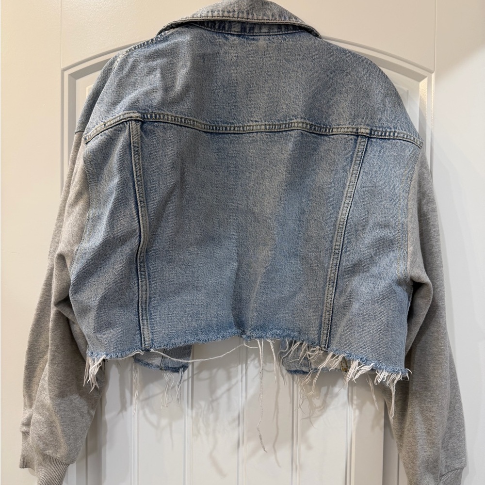 All Saints Denim Jacket with Sweatshirt Arms - Picture 3 of 3